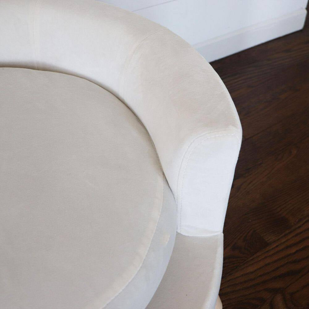 28 In. Medium Elegant White Faux-Velvet Circular Pet Bed for Small to Medium-Sized Dogs and Cats