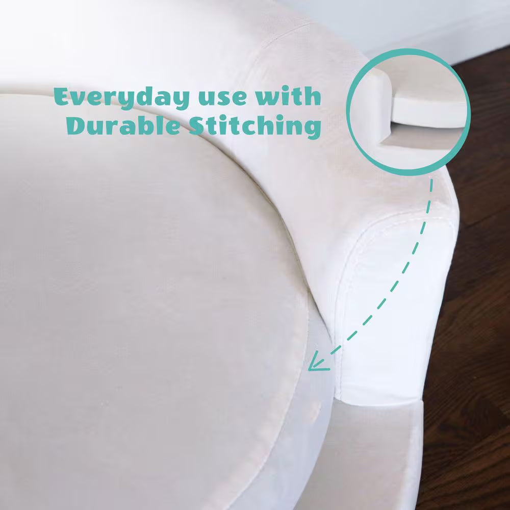 28 In. Medium Elegant White Faux-Velvet Circular Pet Bed for Small to Medium-Sized Dogs and Cats