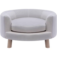 28 In. Medium Elegant White Faux-Velvet Circular Pet Bed for Small to Medium-Sized Dogs and Cats