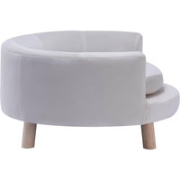 28 In. Medium Elegant White Faux-Velvet Circular Pet Bed for Small to Medium-Sized Dogs and Cats